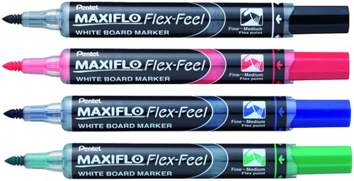 Viltstift Pentel Maxiflo Flex-Feel MWL5SBF whiteboard blauw-2