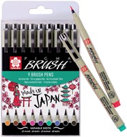 Brushpen Sakura Pigma assorti etui/9-1