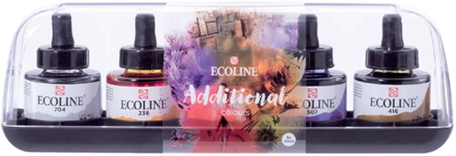 Inkt Talent Ecoline met pipet additional set 5x30ml assorti