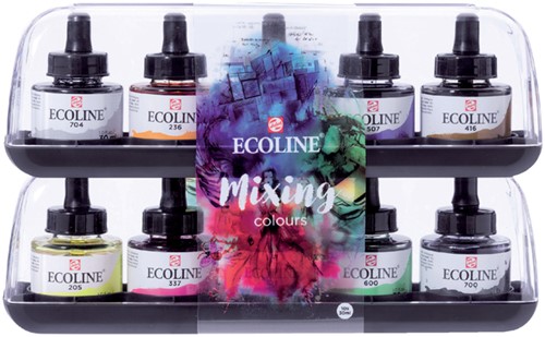 Inkt Talent Ecoline met pipet mixing set 10x30ml assorti