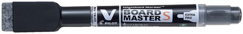 Viltstift Pilot whiteboard rond 1,3mm zwart + wisser