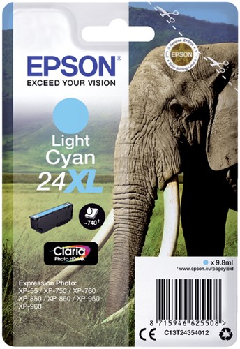Inktcartridge Epson T2435 24XL licht cyaan