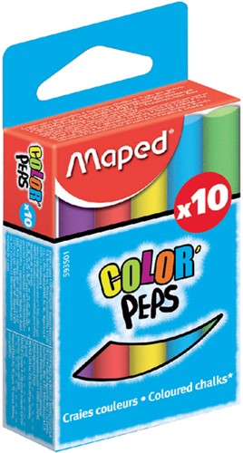 Schoolbordkrijt Maped Color'Peps gekleurd ds/10