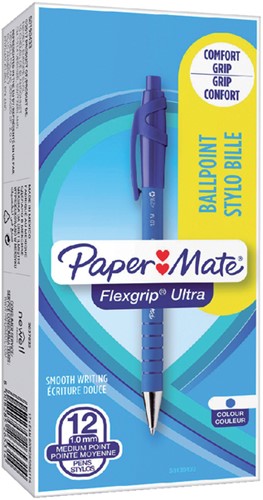 Balpen Paper Mate flexgrip M knop blauw-3
