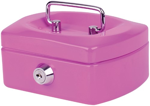 Geldkist 125x95x60mm met gleuf roze-3