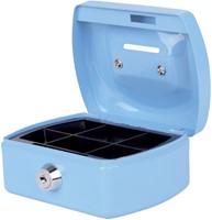 Geldkist 125x95x60mm met gleuf lichtblauw