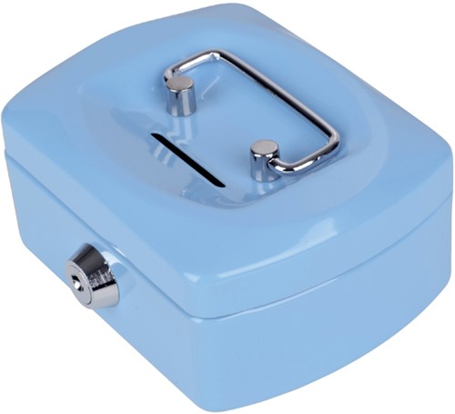 Geldkist 125x95x60mm met gleuf lichtblauw-2