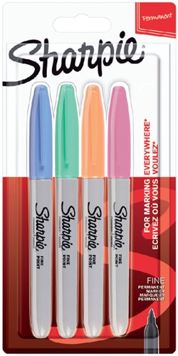 Viltstift Sharpie rond 0.9mm pastel assorti pk/4