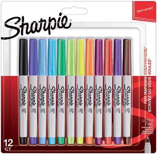 Viltstift Sharpie rond 0.5mm fun assorti pk/12