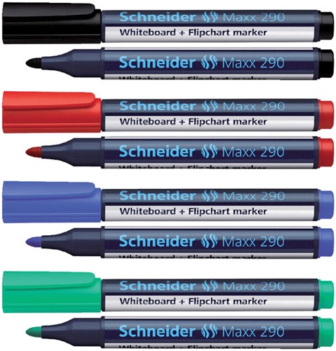 Viltstift Schneider 290 whiteboard rond 2-3mm zwart-2