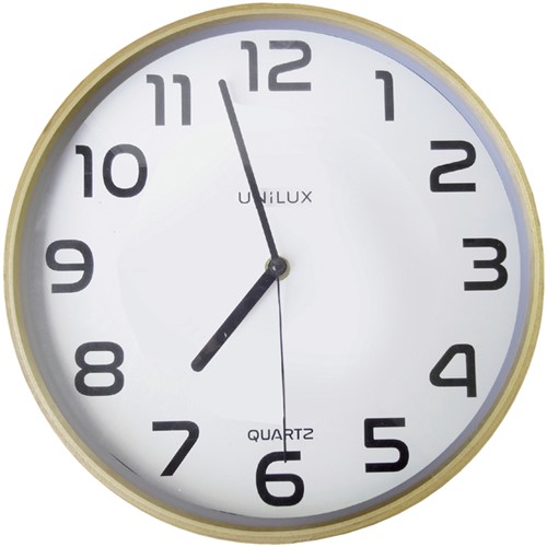 Wandklok Unilux Baltic Ø 30.5cm hout/wit
