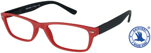 Leesbril +1.50 Feeling rood-zwart