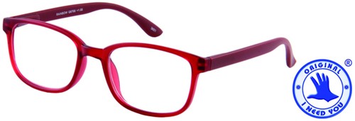 Leesbril +2.50 regenboog donkerrood