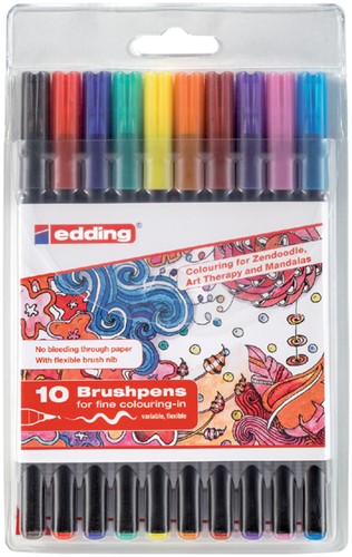 Brushpen edding 1340 assorti tangle etui à 10st