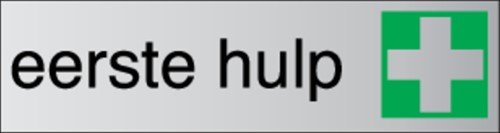 Deurplaatje zelfklevend 44x165mm - eerste hulp