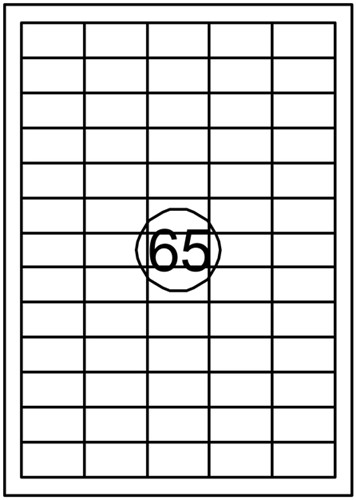 Etiket A4  38x 21,2mm Quantore ds/6500