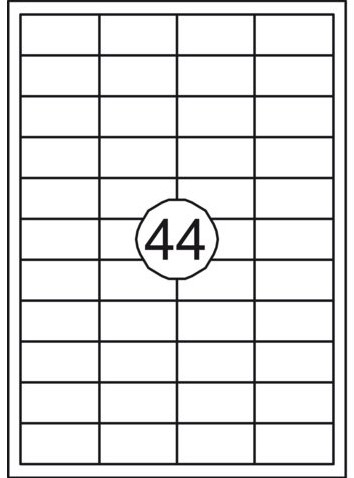 Etiket A4  48,5x 25,4mm Rillstab ds/4400