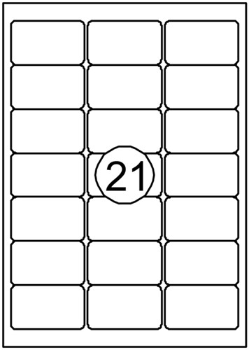 Etiket A4  63,3x 38,1mm Quantore ds/2100