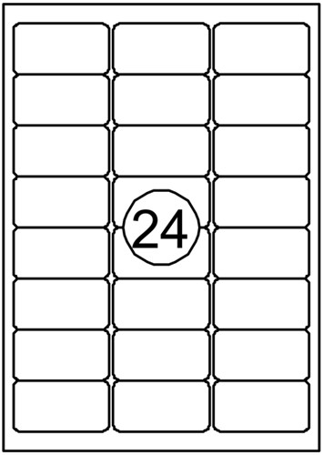 Etiket A4  63,5x 33,9mm Quantore ds/2400
