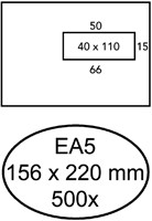 Enveloppen bank 156x220mm Quantore venster rechts zelfklevend ds/500