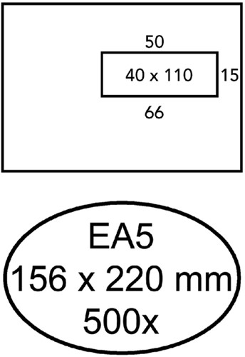 Enveloppen bank 156x220mm Quantore venster rechts ds/500