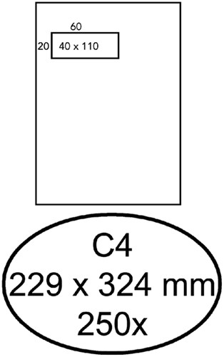 Enveloppen akte 229x324mm Quantore venster links zelfklevend ds/250