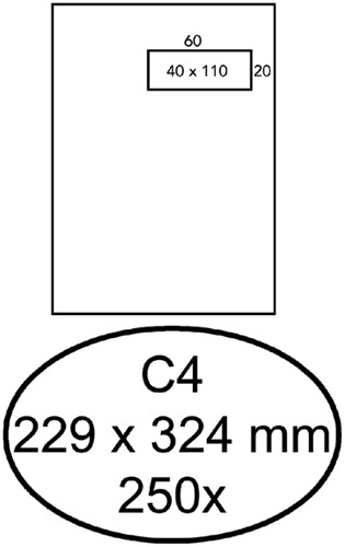 Enveloppen akte 229x324mm Quantore venster rechts zelfklevend ds/250