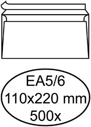 Enveloppen bank 110x220mm Hermes zelfklevend ds/500