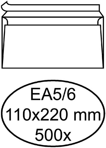 Enveloppen bank 110x220mm Quantore zelfklevend ds/500