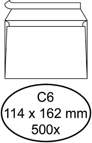 Enveloppen bank 114x162mm Quantore zelfklevend ds/500