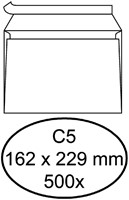 Enveloppen bank 162x229mm Quantore zelfklevend ds/500