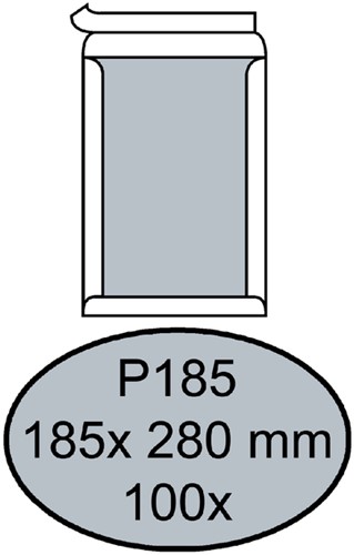 Enveloppen bordrug 185x280mm P185 wit ds/100