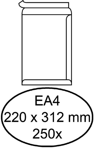 Enveloppen akte 220x312mm Hermes zelfklevend ds/250