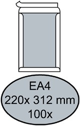 Enveloppen bordrug 220x312mm wit ds/100