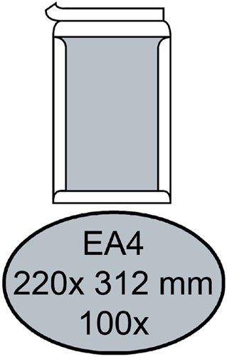 Enveloppen bordrug 220x312mm wit ds/100