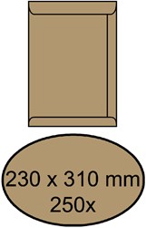 Envelop akte IEZZY 230x310mm zelfklevend 90gr bruin 250stuks