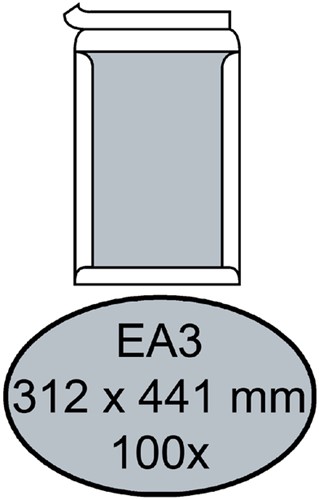 Enveloppen bordrug 312x441mm wit ds/100