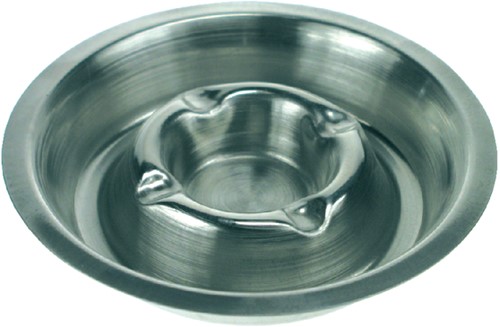 Asbak Metaal verchroomd 160mm RVS stapelbaar