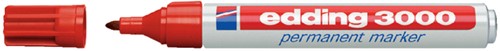 Viltstift edding 3000 rond rood 1.5-3mm blister pk/4-2