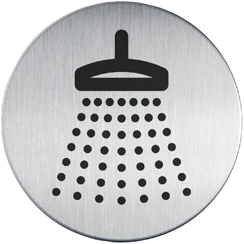 Deurplaatje zelfklevend ø83mm - douche