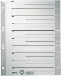 Scheidingsbladen Leitz A4 karton 230gr 6-gaats grijs