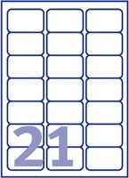 Etiket A4  63,5x 38,1mm L6023REV-25 afneembaar ds/525-2