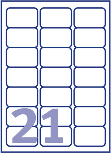 Etiket A4  63,5x 38,1mm L6023REV-25 afneembaar ds/525-2