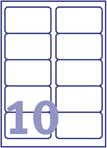 Etiket A4  99,1x 57mm Avery J8173-10 inkjet ds/100-2