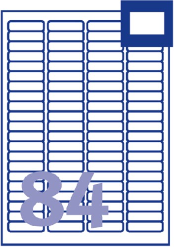 Etiket A4  46x 11,1mm Avery J8656-25 inkjet ds/2100-2