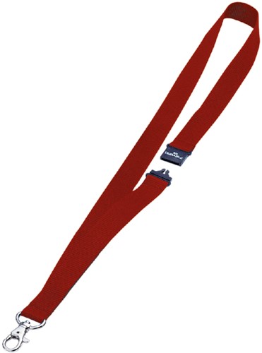 Textielkoord Durable 8137 44cm met veerhaak rood