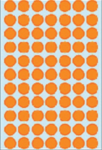 Etiket rond 13mm fluor oranje 2234 ds/1848-3
