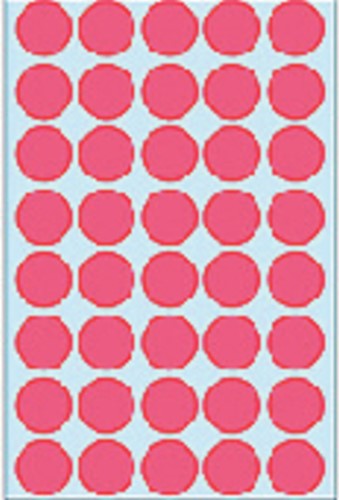 Etiket rond 19mm fluor rood 2256 ds/960-3