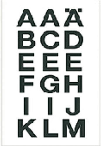 Etiket Herma 4135 20x20mm letters A-Z zwart op transparant