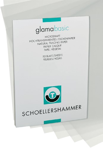 Tekenpapier Schoellershammer A4 blok 80/85g transparant 50vel